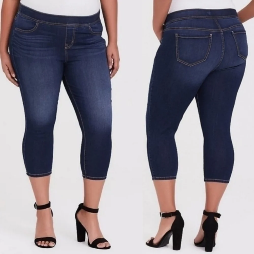 Torrid Women's Stretch Denim Crop Pull On Skinny Lean Jean - Plus Size 3X - Picture 1 of 13